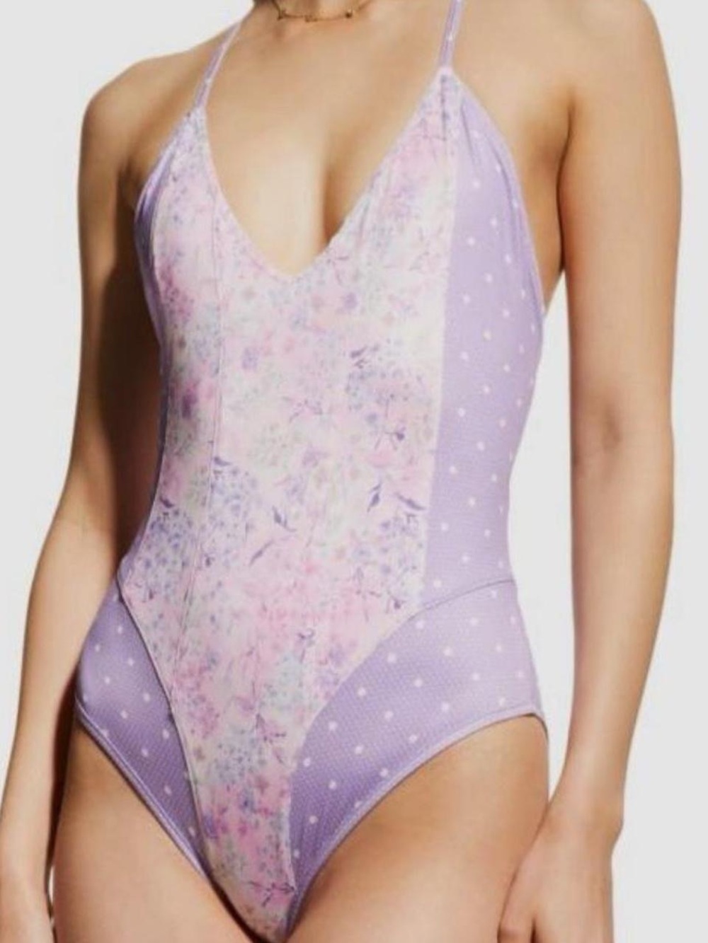 LoveShackFancy Pink & Lilac Polka Dot Shailee One-Piece